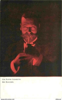 Postcard - Art - Painting - A Good Cigarette - Der Smoker - Precursor