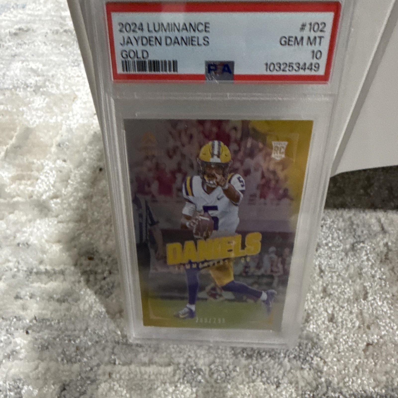 Panini 2024 Luminance Jayden Daniels Rookies Gold /299 #102 RC PSA 10