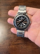 Seiko 5 Sport SRP347 Black Dial Automatic DayDate Pilot Flightmaster Men Watch