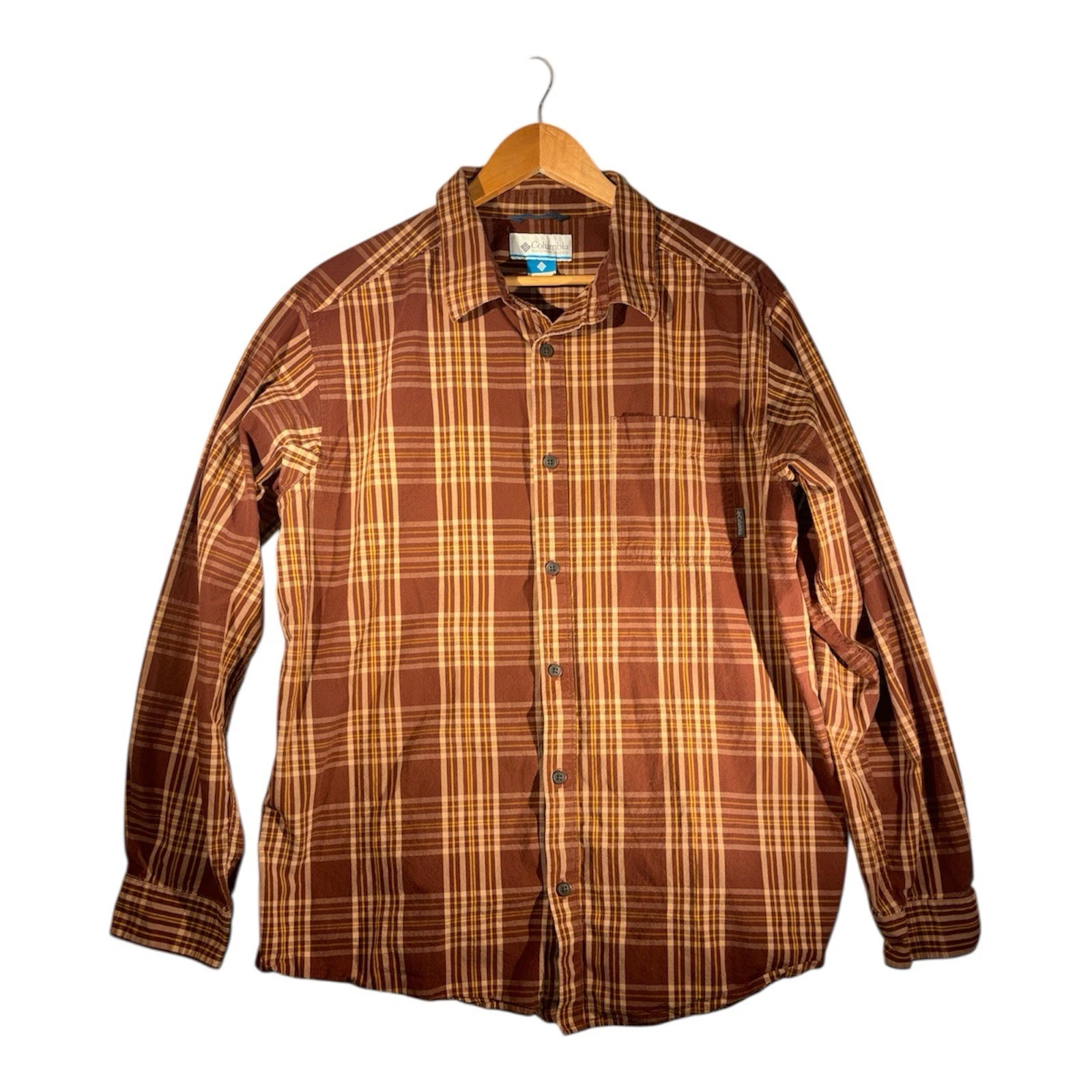 Columbia Shirt Mens Large Brown Plaid Flannel Button Down Outdoors Classic
Opens in a new window or