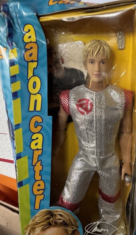 Vintage 2001 Aaron Carter 12” Play Along Doll New In Box Silver Outfit
