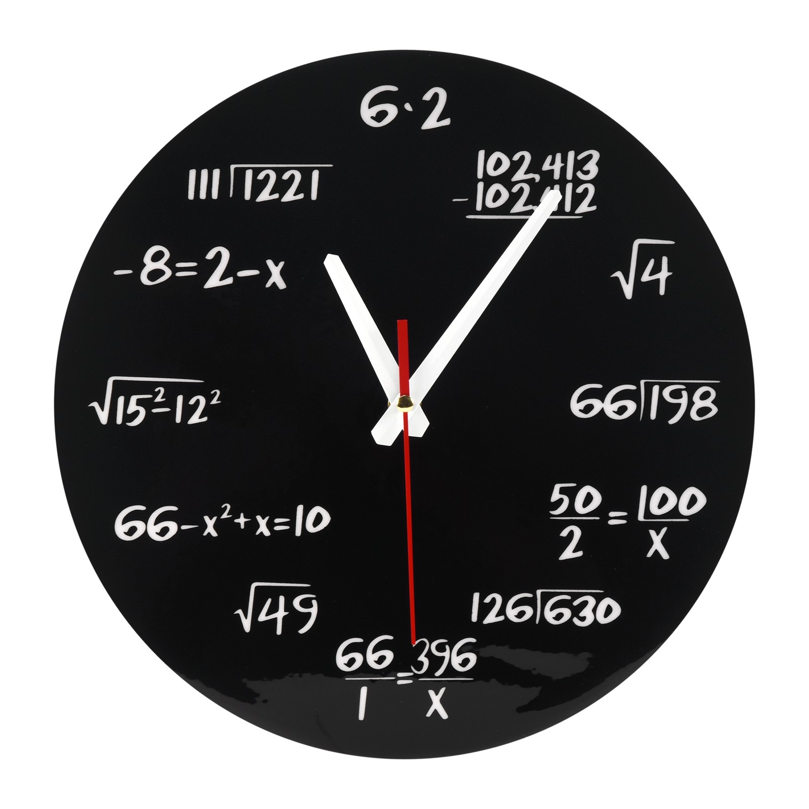 Math Wall Clock , Math Formulas Clock Quiz Clock in Black and White Unique3018