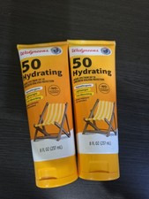 (2) Walgreens 50 Hydrating Broad Spectrum SPF 50 - 8 oz Hypoallergenic Ex: 03/26 2.97 per gallon