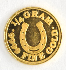 .9999 FINE GOLD 1/4 GRAM LUCKY HORSE SHOE MONARCH PRECIOUS METALS BULLION ROUND 7463.59 per troy oz