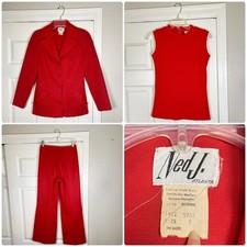 Vintage 70s Top Pants Blazer Set Dagger Collar Leisure Suit Disco Cocktail Party