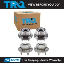 TRQ Wheel Hub Bearings Assembly Set Front & Rear Fits Ford