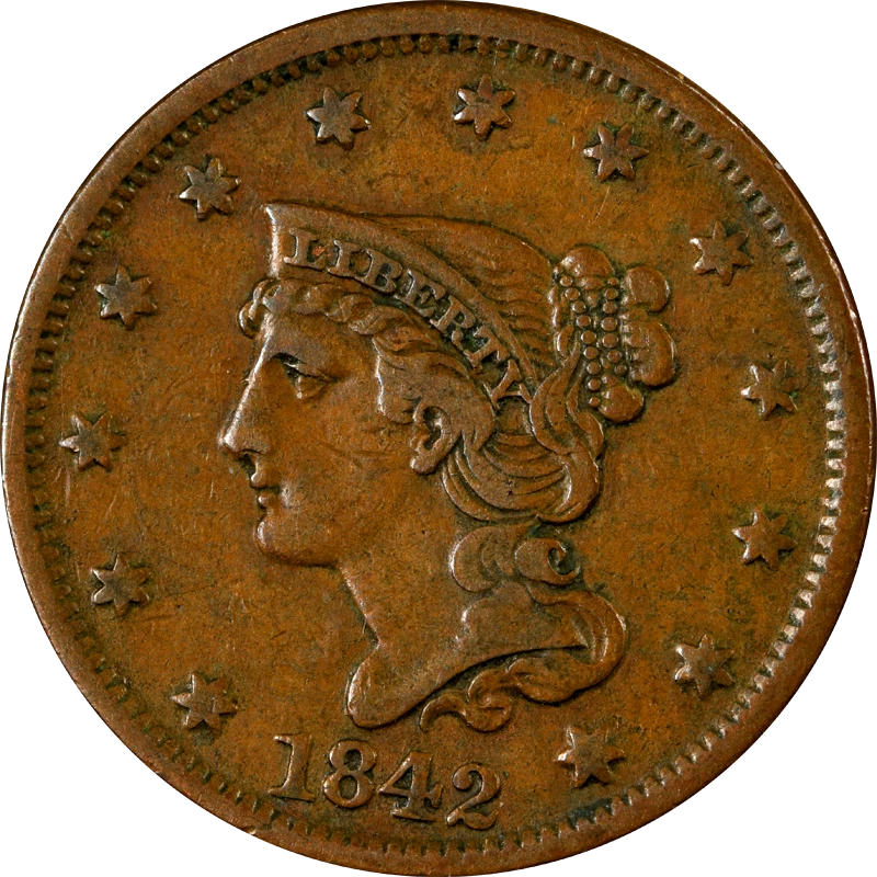 1842 Year Braided Hair Large Cents (1839-1857) for sale | eBay