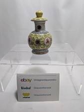 Small Yellow Chinese Mung Shu Oil Jar With Stopper.