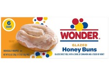 2 PK - Wonder Glazed 🍯 Honey Buns -  Individually Wrapped Snacks 6/10.5 oz