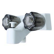 WMF Mobile Home RV Tub Shower Faucet, Smoke Double Handles, 4" on Center, N...