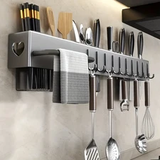 Kitchen Organizer Shelf Wall-mounted Knife Storage Rack Knife Utensil Holder
