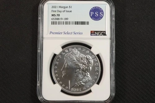 NobleSpirit (LB) 2021 Morgan Silver Dollar First Day of Issue NGC MS70
