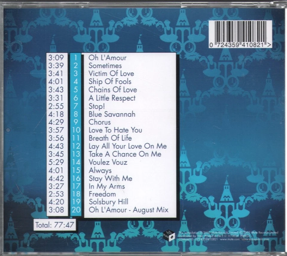 Erasure Hits! the Very Best of Erasure CD Europe Mute CDMUTEL10 - Bild 2 von 2