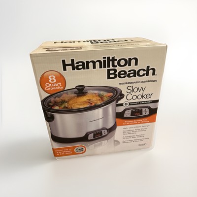 Hamilton Beach 33480 8 Quart Programmable Slow Cooker - Stainless Steel