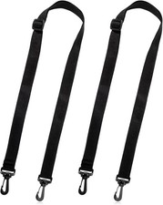 2 Pack Black Adjustable Straps with Clips for Bags, Replacement Shoulder Strap,