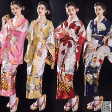 Traditional Japanese Style Kimono Women Bohemian Pajamas Robe Bathrobe Homewear