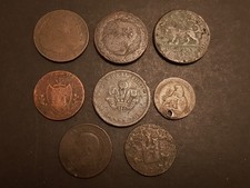 8 x UK 18th & 19th Century Worn Copper Tokens, etc