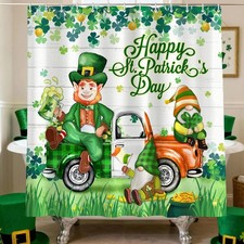 St Patricks Day Shower Curtain, Saint Patrick Showers Curtains for Bathroom Deco