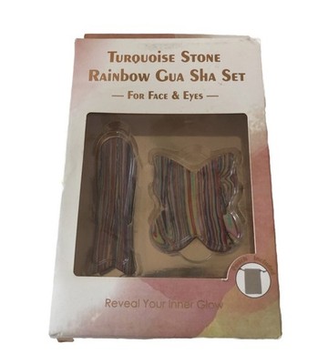 Turquoise Stone Rainbow Gua She Set, Box Damaged (SHIPS IN 24HRS)