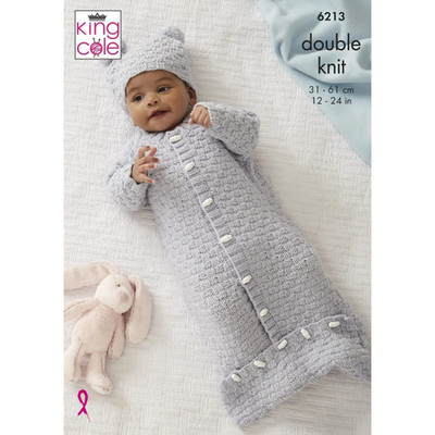 King Cole Pattern Babies Sweater, Jackets & Sleeping Bag Knitted in Comfort DK