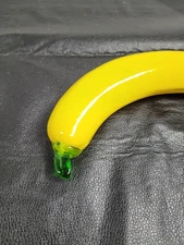 Vintage Hand Blown Art Glass Banana Murano Style Fruit Home Decor Life Size MCM