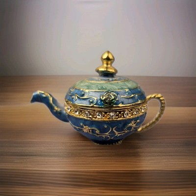  ''Oriental gold teapot trinket box by Clayre & Eef'' Jewelry Box. Medicine Holder