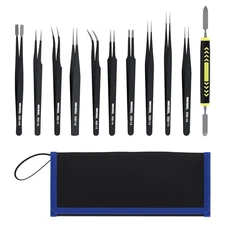 MMOBIEL 10x Industrial Precision ESD Tweezers Anti-Static 