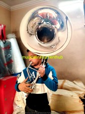 SOUSAPHONE 22 "BELL MADE OF BRASS IN CHROME POLISH+MOUTHPC+ CASE BOX + FREE SHIP