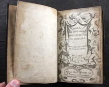 1632 VIGNOLA, FIVE ORDERS of ARCHITECTURE, PARIS, ENGRAVED PLATES CALF BINDING