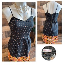Black Geometric Dress with Pockets