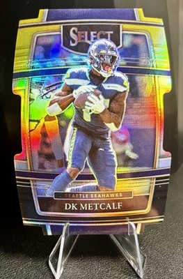 2021 Panini Select #30 DK Metcalf Red and Yellow Prizm Die Cut