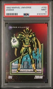 1992 MARVEL UNIVERSE (PSA 9) ZODIAK #102 SUPER VILLANS IMPEL