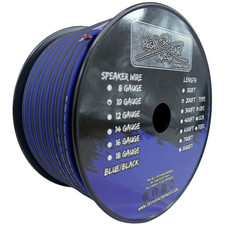 200 ft OFC 10 Gauge BLUE/BLACK AWG w/ Roll Sky High Car Audio Speaker Wire Home