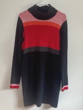 Free People Winter Break Dress Colorblock Heavy Knit Turtleneck Women’s Medium