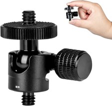 Mini Ballhead Camera Tripod Ball Head Mount with 1/4" To1/4 Screw Connector