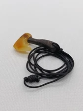 Viking Axe Hand Carved Gunuine Baltic Amber Bog Oak Pendant 2g