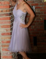 Madam X Lavender Rhinestone Prom Dress. Size 6.
