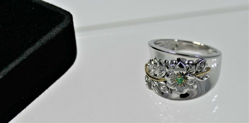Anello con fiori in argento sterling nuovo - misura 7 - Foto 5 di 7
