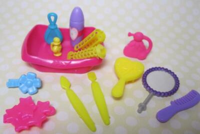 Barbie Doll Salon Bathroom Vanity Hair/Makeup Tray Set-Curler Nail