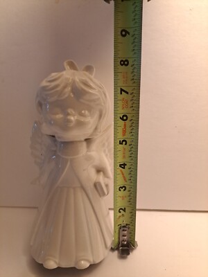 Decorative White Ceramic Heavenly Angel Figurine 7.5'' Centerpiece Garden Decor