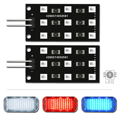 2x 9 LED Modul Platine Board Fussraum Einstieg Kofferraum Audi VW weiss rot blau