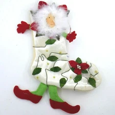 DEPT 56 KRINGLES 8" MINI STOCKING Poinsettia girl Patience Brewster whimsical