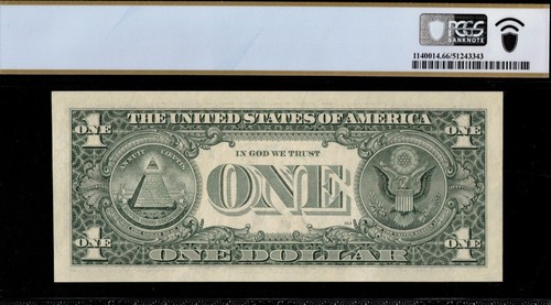 1995 $1 FRN A66000066E P.C.G.S #66PPQ - Picture 2 of 3