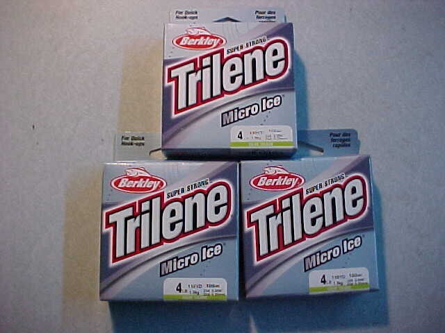 3 SPOOLS BERKLEY TRILENE MICRO ICE 4 LB 330 YDS GREEN LINE FISHING SOLAR  for rod