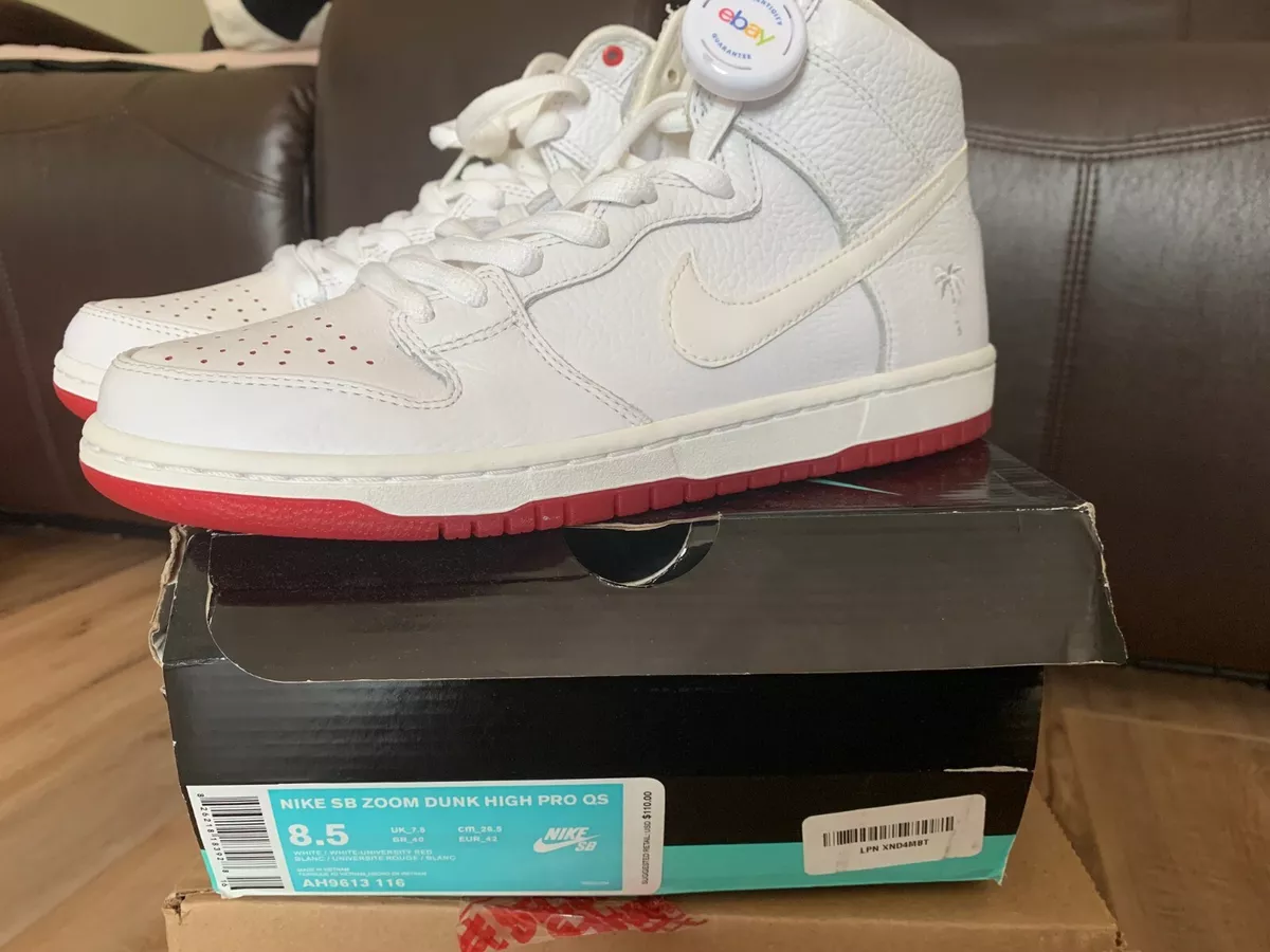 Nike SB Zoom Dunk High Pro Kevin Bradley 2018 White AH9613-116 Size 8.5 New DS