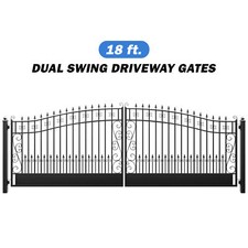 ZUMI 18x6 feet Dual Swing Gates for Driveway Farm Garden Gate Opener Compatible