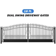 ZUMI 18x6 feet Dual Swing Gates for Driveway Farm Garden Gate Opener Compatible