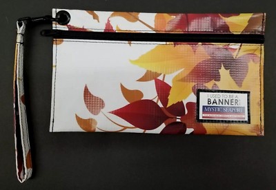 Relan Recycled Banner Fabric Wristlet Purse From The Museum on America Fall Leaf
