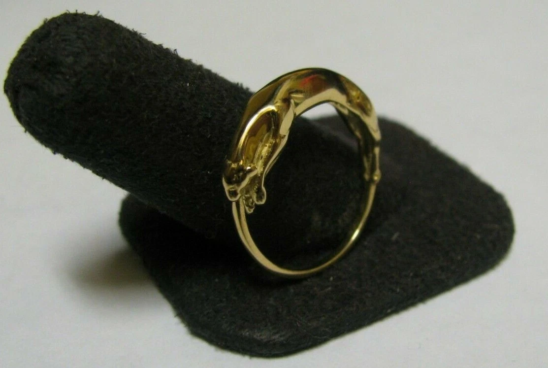 Stunning Jordan Askill Slim 18k Y Gold Single Panther Ring Sz 8 W