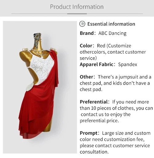 VETEMENTS Gonna competizione danza latina vestito sexy festa sala abiti abbigliamento pratica